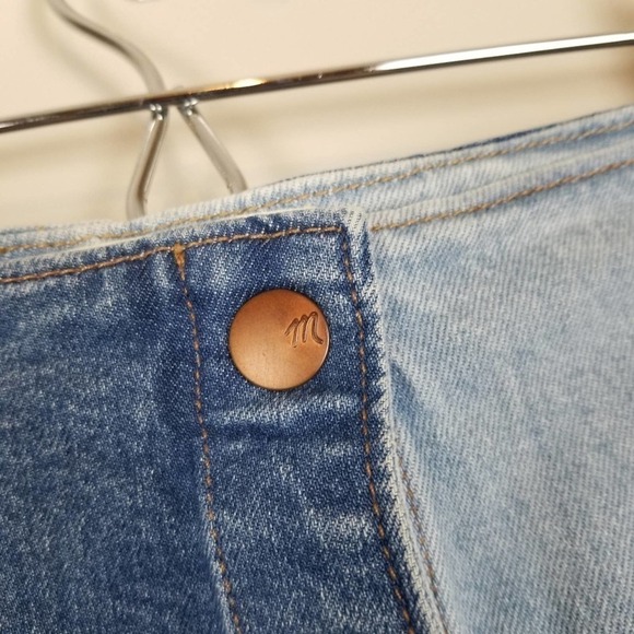 Madewell pieced patchwork denim mini skirt, size 24 - Picture 3 of 8